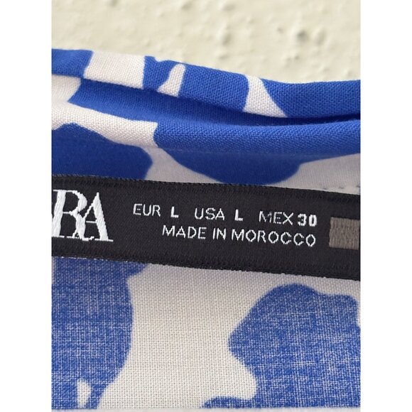 Zara Blue White Floral Maxi Dress Button Front Lightweight Fabric Women’s Casual - Picture 7 of 11